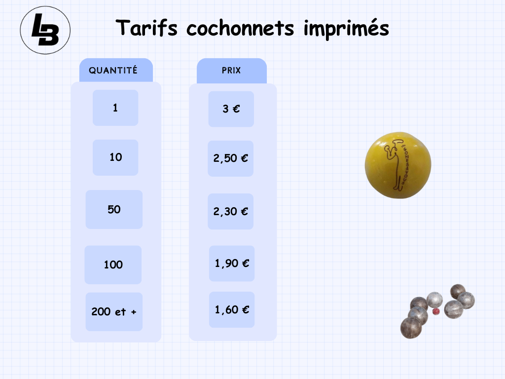 cochonnet imprimé personnalisé